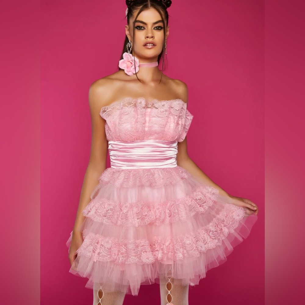 Frost yourself pink tulle dress